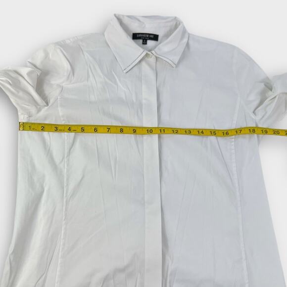 Lafayette 148 New York Hayward Stretch Cotton Blend Button-up Shirt Size 4 - Picture 6 of 8